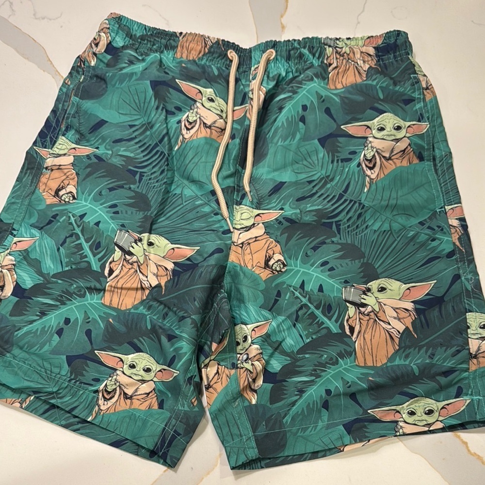Star Wars Men's Swim Shorts - Green and Tan